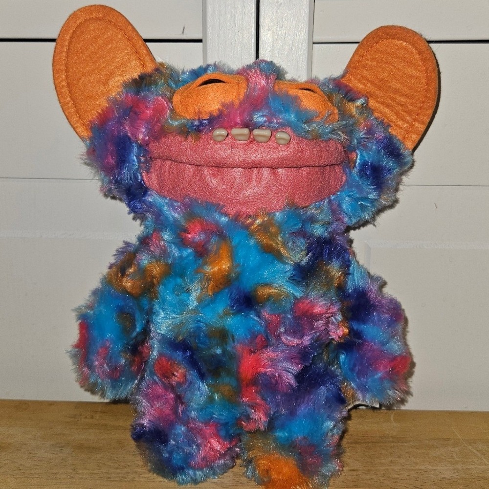 Zuru Fuggler Funny Ugly Monster Plush Tie Dye Blue Orange Pink Teeth Toy